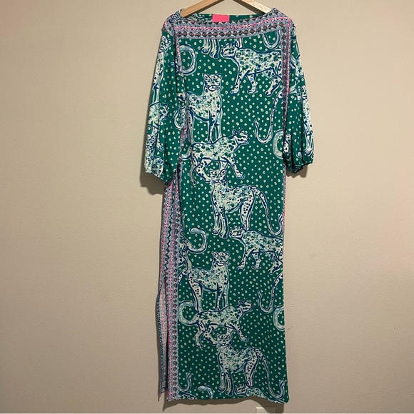 Lilly Pulitzer SILVA MAXI DRESS, Emerald Isle On the Prowl Green, Size 8 - Picture 2 of 6